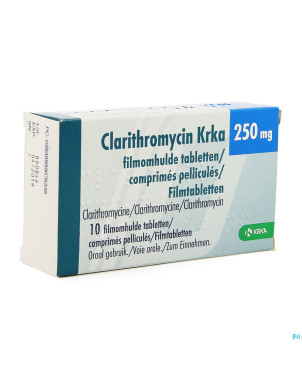 Clarithromycin krka 250mg comp pell 10 x 250mg
