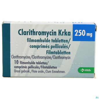 Clarithromycin krka 250mg comp pell 10 x 250mg