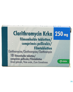 Clarithromycin krka 250mg comp pell 10 x 250mg