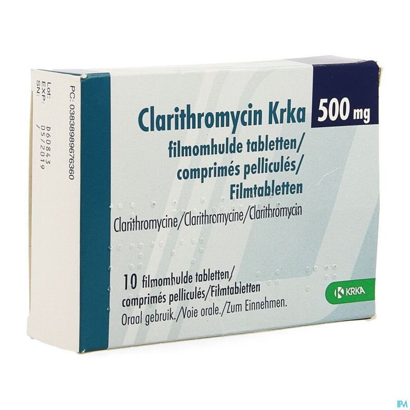 Clarithromycin krka 500mg comp pell 10 x 500mg