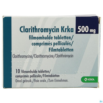 Clarithromycin krka 500mg comp pell 10 x 500mg