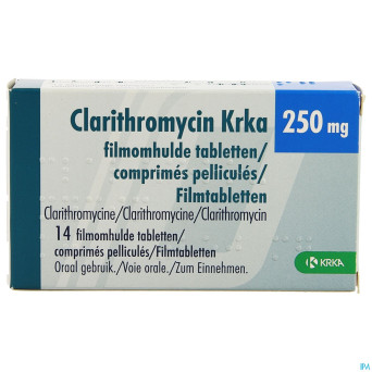Clarithromycin krka 250mg comp pell 14 x 250mg