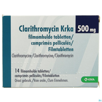 Clarithromycin krka 500mg comp pell 14 x 500mg