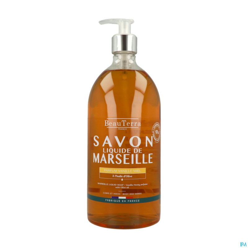 Beauterra savon marseille vanille miel    fl 1l