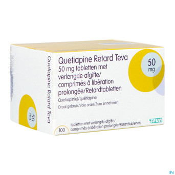 Quetiapine retard teva 50mg lib.prolongee comp 100