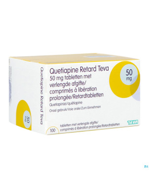 Quetiapine retard teva 50mg lib.prolongee comp 100