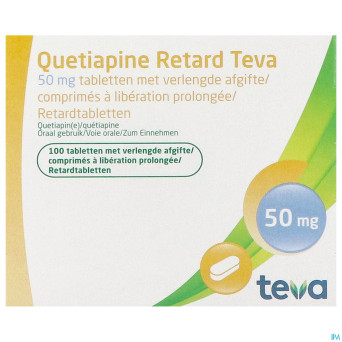 Quetiapine retard teva 50mg lib.prolongee comp 100
