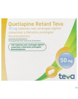 Quetiapine retard teva 50mg lib.prolongee comp 100