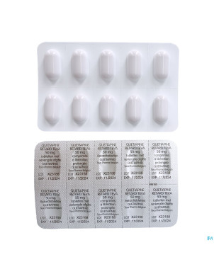 Quetiapine retard teva 50mg lib.prolongee comp 100