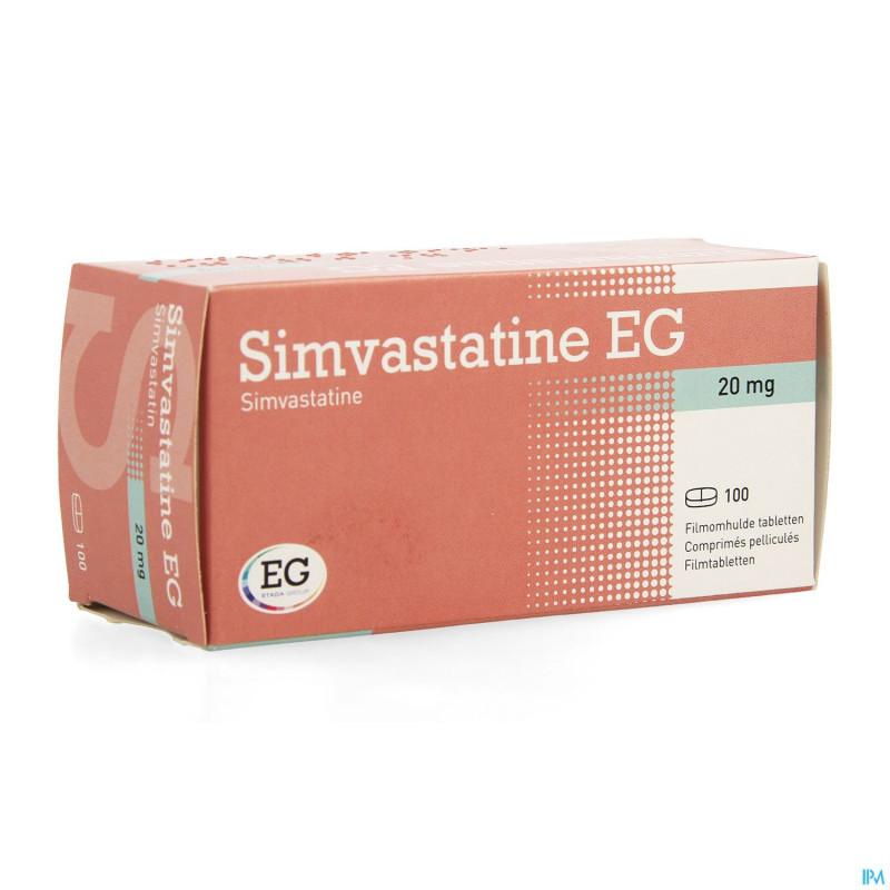 Simvastatine eg 20mg comp pell 100 bl.rempl2371789