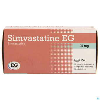 Simvastatine eg 20mg comp pell 100 bl.rempl2371789