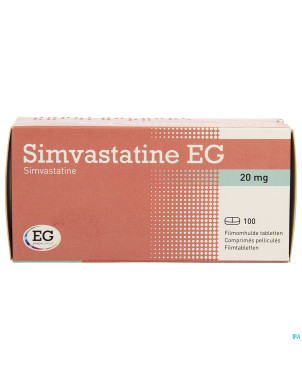 Simvastatine eg 20mg comp pell 100 bl.rempl2371789