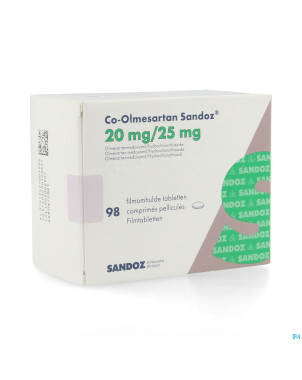 Co olmesartan sandoz 20mg/25mg comp pell 98