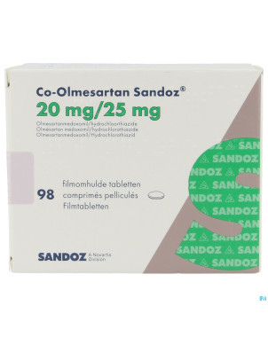 Co olmesartan sandoz 20mg/25mg comp pell 98