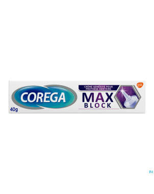 Corega max block creme adhesive prothese dent. 40g