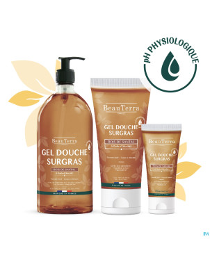 Beauterra gel douche surgras bois santal    1l