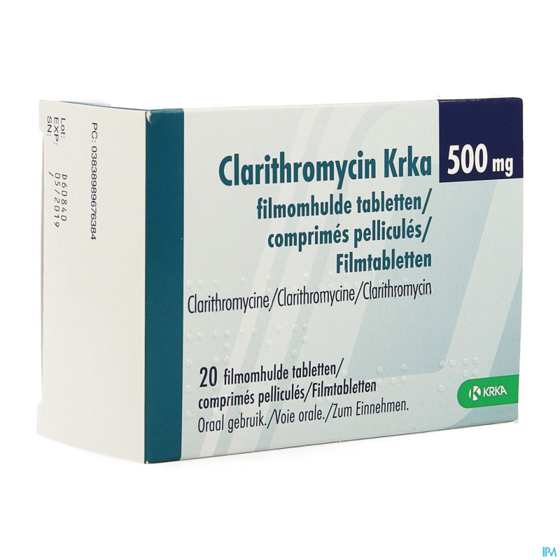 Clarithromycin krka 500mg comp pell 20 x 500mg