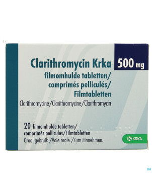 Clarithromycin krka 500mg comp pell 20 x 500mg