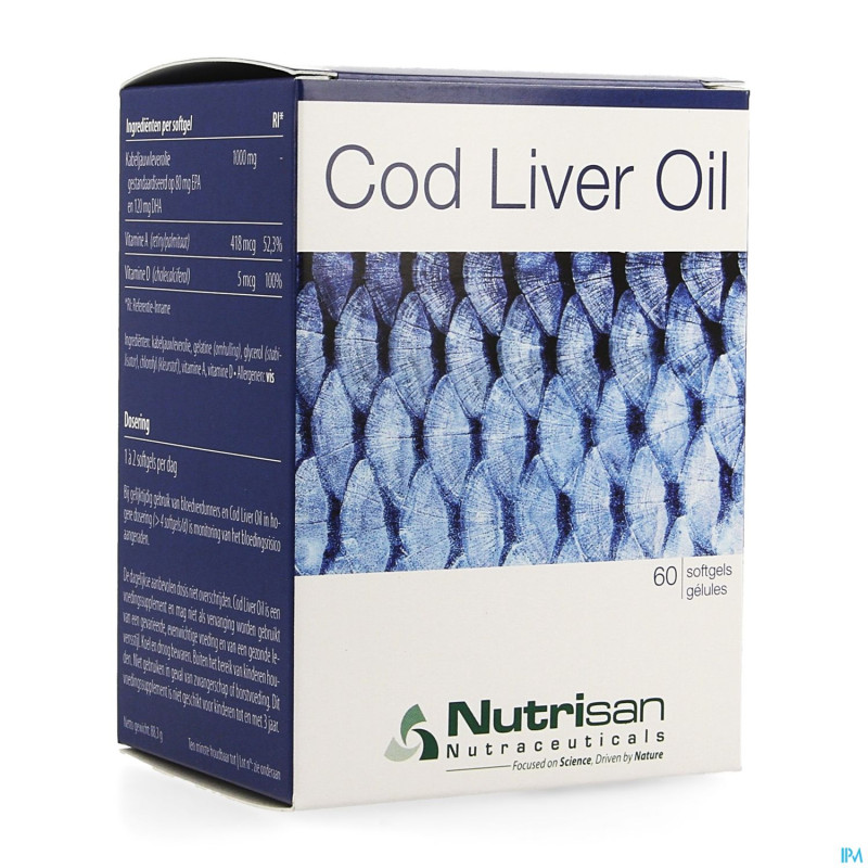 Cod liver oil    softgel  60    nutrisan