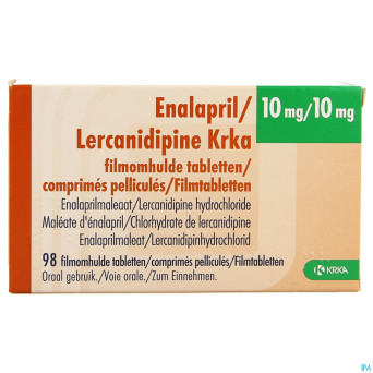Enalapril/lercanidipine krka 10/10mg  comp pell 98