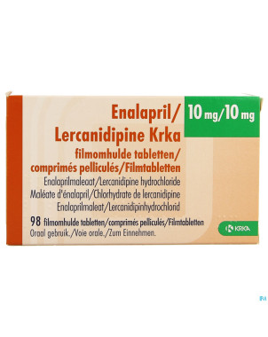 Enalapril/lercanidipine krka 10/10mg  comp pell 98