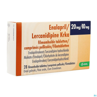 Enalapril/lercanidipine krka 20/10mg  comp pell 28
