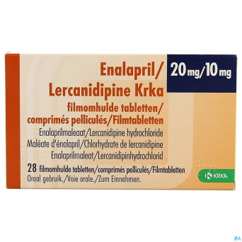 Enalapril/lercanidipine krka 20/10mg  comp pell 28