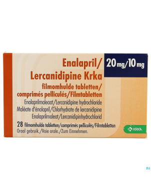 Enalapril/lercanidipine krka 20/10mg  comp pell 28