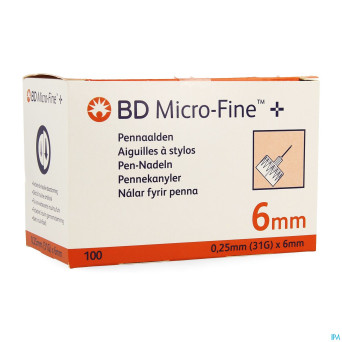 Bd microfine aig.stylo 0,25mm 31g 6mm   100 320734