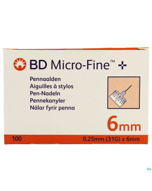 Bd microfine aig.stylo 0,25mm 31g 6mm   100 320734