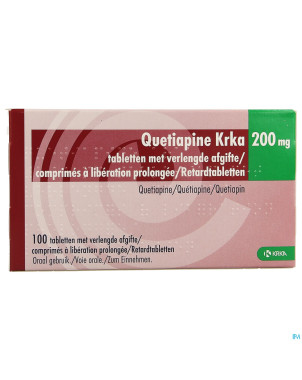 Quetiapine krka 200mg lib.prolongee comp 100