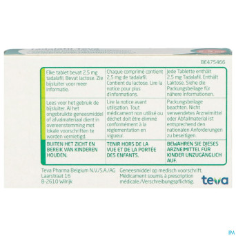 Tadalafil teva comp pell 28 x  2,5mg