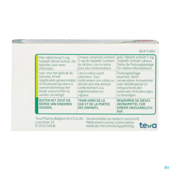 Tadalafil teva comp pell 28 x  5,0mg