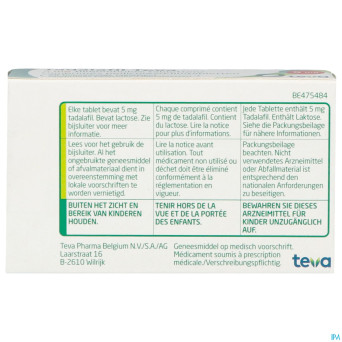 Tadalafil teva comp pell 28 x  5,0mg