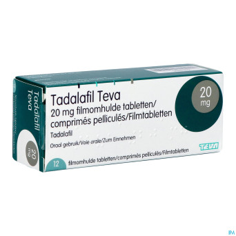Tadalafil teva comp pell 12 x 20,0mg
