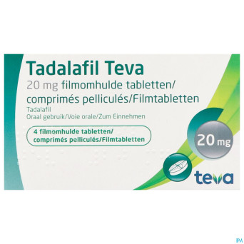 Tadalafil teva comp pell  4 x 20,0mg