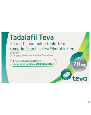 Tadalafil teva comp pell  4 x 20,0mg