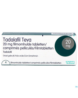 Tadalafil teva comp pell  4 x 20,0mg