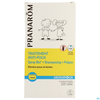 Aromapoux bio spray a/poux 30ml+shamp.125ml+peigne