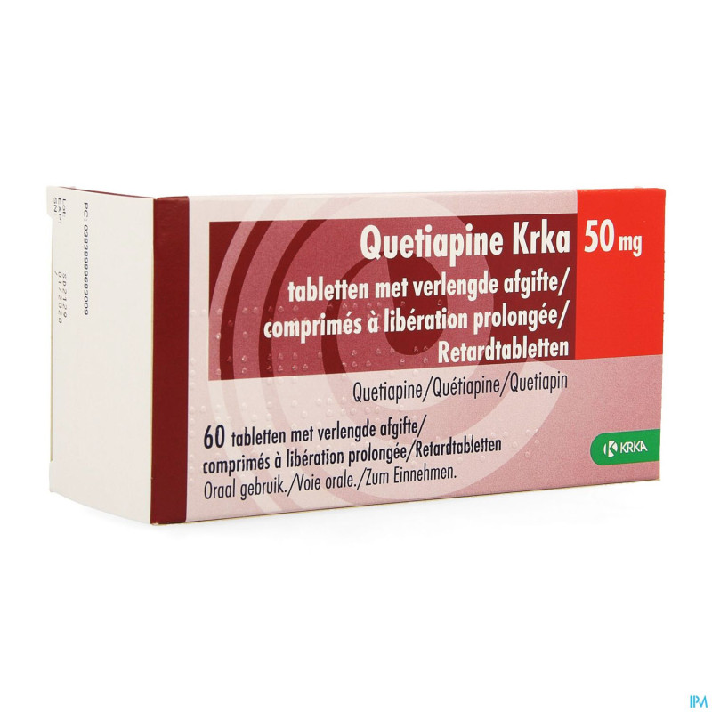 Quetiapine krka  50mg lib.prolongee comp  60