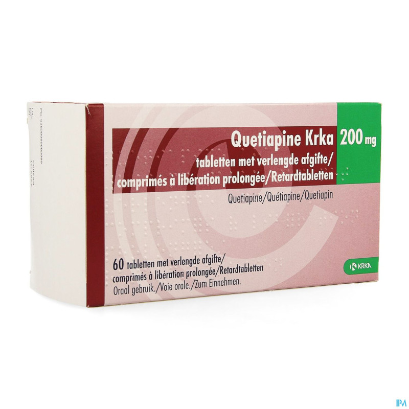 Quetiapine krka 200mg lib.prolongee comp  60