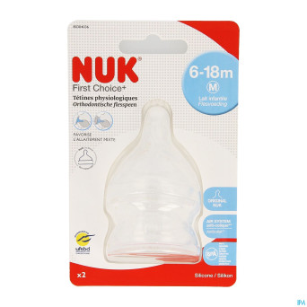 Nuk tetines first choice+ 2 m silicone 2    0-6m