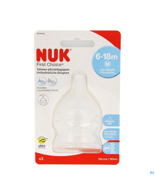 Nuk tetines first choice+ 2 m silicone 2    0-6m