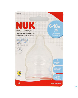 Nuk tetines first choice+ 2 m silicone 2    0-6m