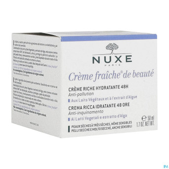 Nuxe creme fraiche cr riche hydra 48h    pot  50ml