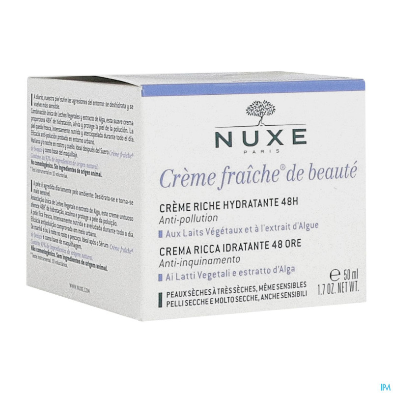Nuxe creme fraiche cr riche hydra 48h    pot  50ml
