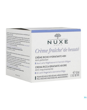 Nuxe creme fraiche cr riche hydra 48h    pot  50ml