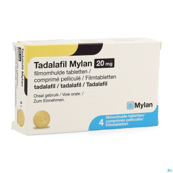 Tadalafil mylan 20mg comp pell  4 x 20mg