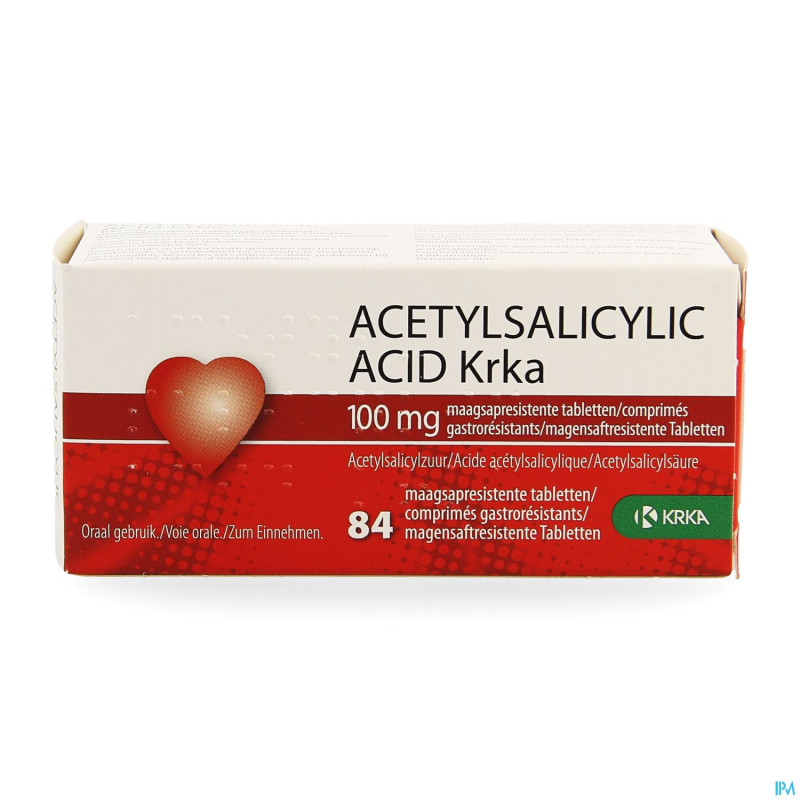 Acetylsalicylic acid krka 100mg gastro res.comp 84