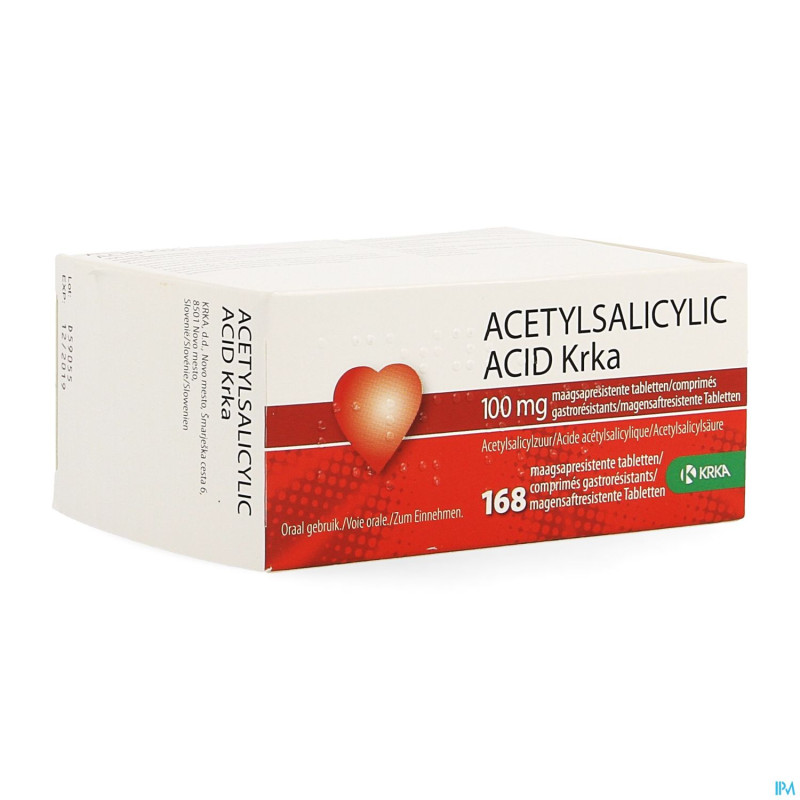 Acetylsalicylic acid krka 100mg gastro res.comp168